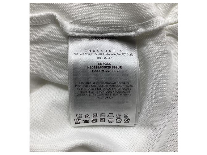 Polo in piqué di cotone bianco con patch logo Moncler - vista 5