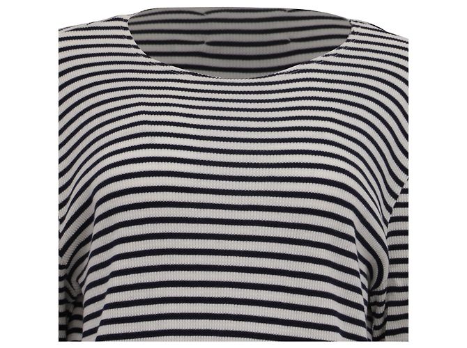 Maison Martin Margiela Gestreifter Pullover aus Navy Blue Baumwolle Python drucken - Ansicht 2