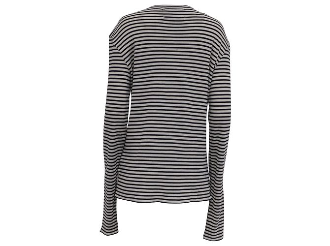 Maison Martin Margiela Gestreifter Pullover aus Navy Blue Baumwolle Python drucken - Ansicht 4