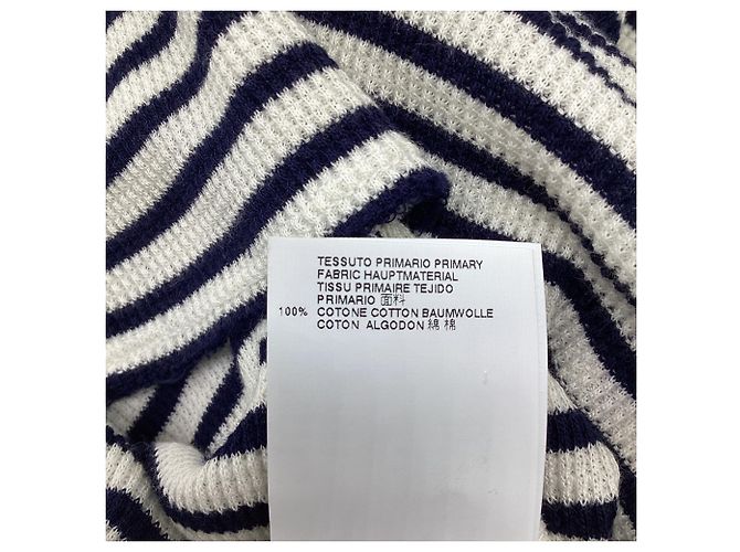 Maison Martin Margiela Gestreifter Pullover aus Navy Blue Baumwolle Python drucken - Ansicht 5