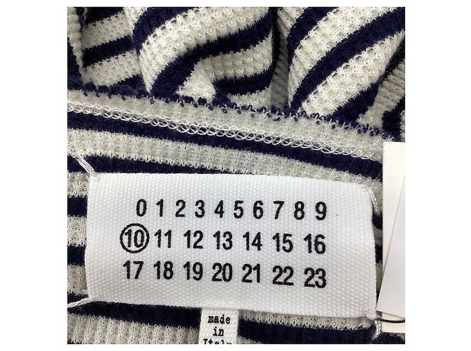 Maison Martin Margiela Gestreifter Pullover aus Navy Blue Baumwolle Python drucken - Ansicht 7
