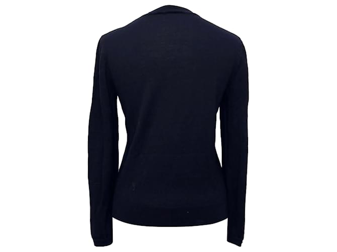 Apc A.P.C. Strickpullover mit Rundhalsausschnitt aus Navy Blue Merinowolle Blau Marineblau - Ansicht 2