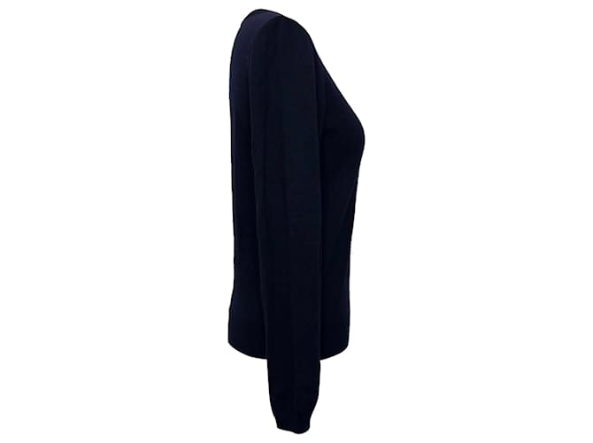 Apc A.P.C. Strickpullover mit Rundhalsausschnitt aus Navy Blue Merinowolle Blau Marineblau - Ansicht 3