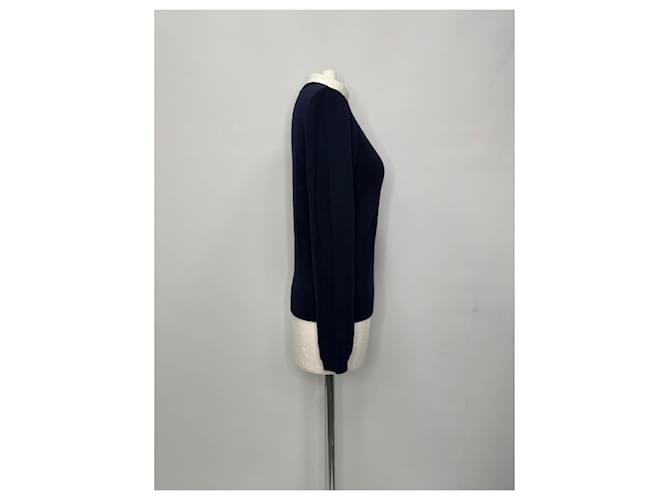 Apc A.P.C. Strickpullover mit Rundhalsausschnitt aus Navy Blue Merinowolle Blau Marineblau - Ansicht 6