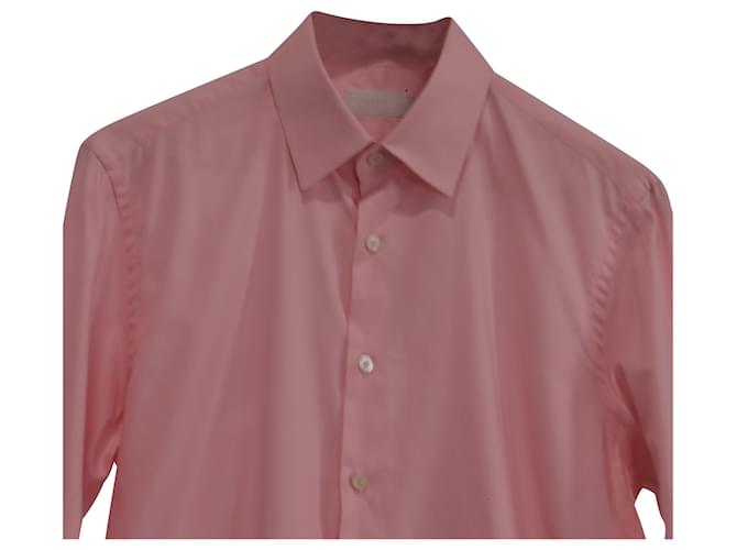 Camicia con bottoni Prada in cotone rosa - vista 2