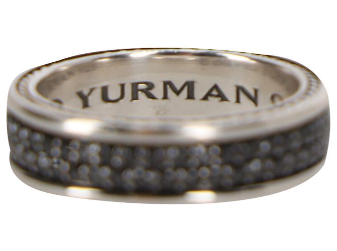 Anello a due file Streamline di David Yurman con diamanti neri in metallo argentato Argento Metallico - vista 3