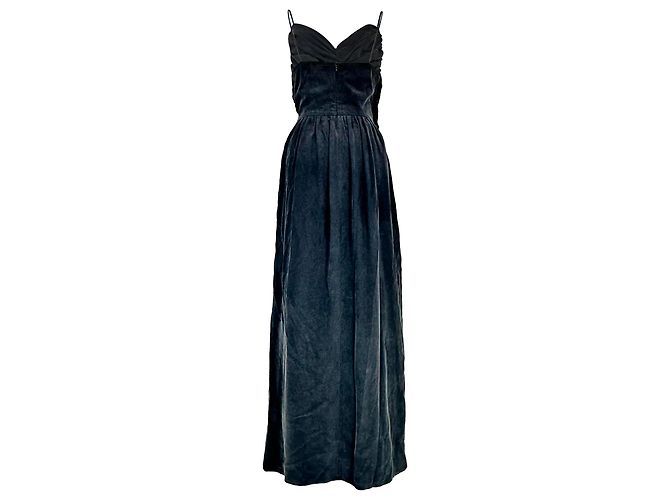 Zimmermann V-Ausschnitt Maxi-Kleid aus grauer Viskose mit Raffungen - Ansicht 3