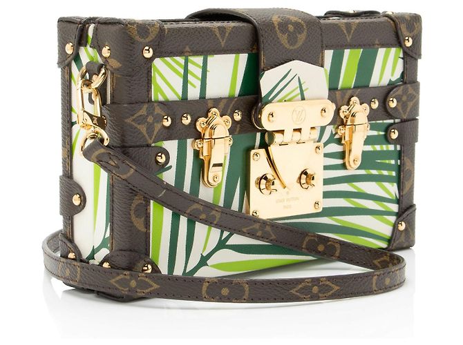 Borsa Palm Petite Malle in Tela Monogram Louis Vuitton Marrone - vista 2