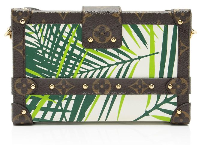 Borsa Palm Petite Malle in Tela Monogram Louis Vuitton Marrone - vista 3