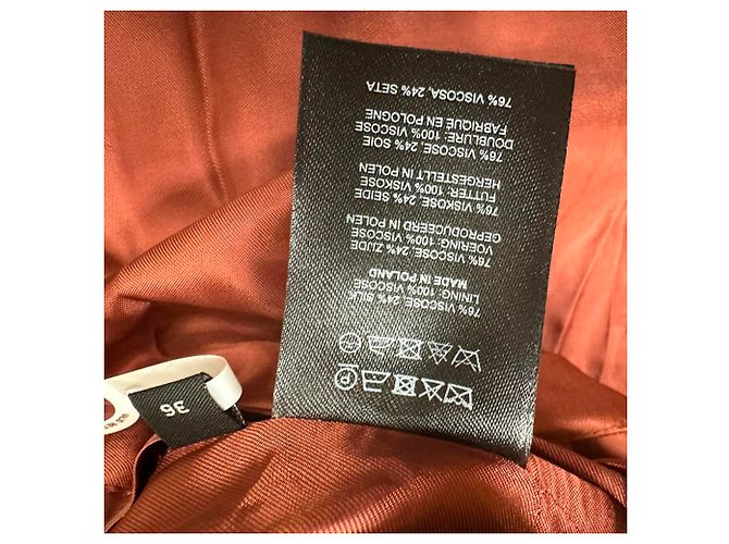 Abito midi con effetto wrap in viscosa operata bordeaux Dries Van Noten - vista 6