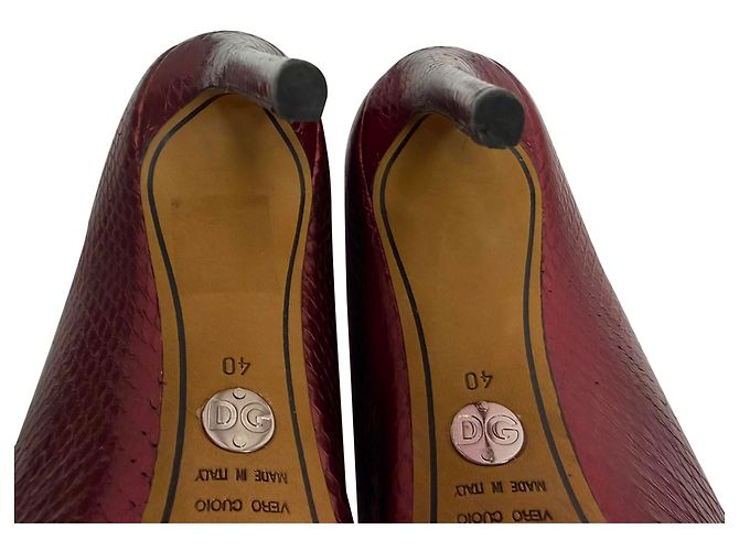 Décolleté con rilievo Dolce & Gabbana in pelle rossa Rosso - vista 10