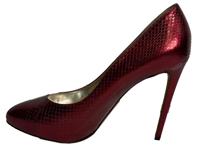 Décolleté con rilievo Dolce & Gabbana in pelle rossa Rosso - vista 3