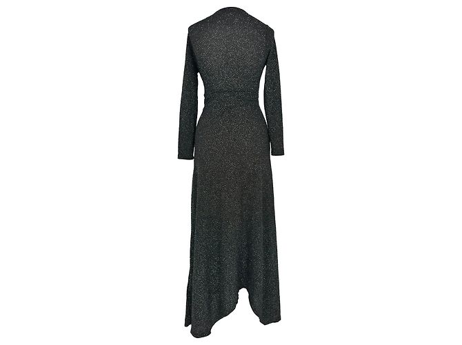 Ba&sh Brady Midi-Kleid aus schwarzer Polyamid - Ansicht 3