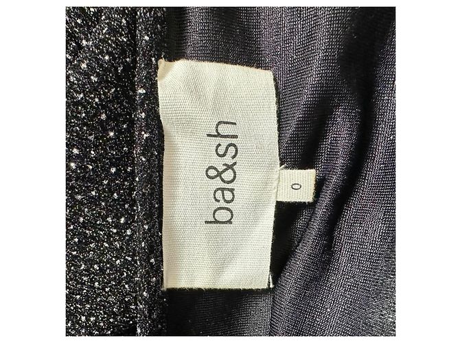 Ba&sh Brady Midi-Kleid aus schwarzer Polyamid - Ansicht 5
