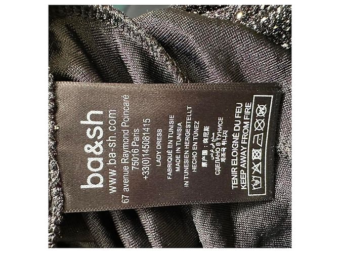 Ba&sh Brady Midi-Kleid aus schwarzer Polyamid - Ansicht 7
