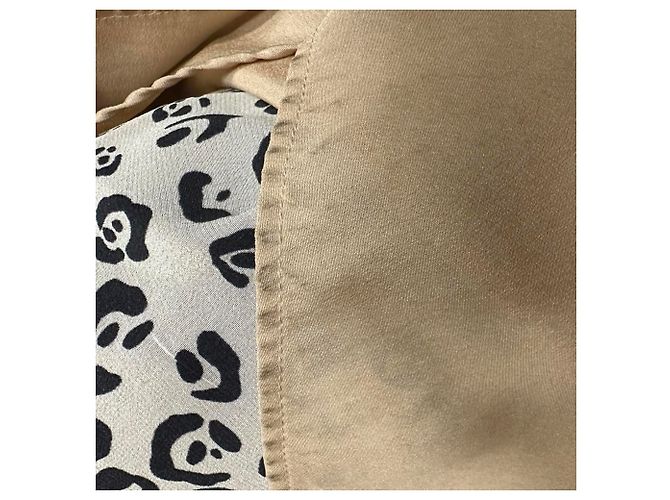 Falda midi Altuzarra con estampado de leopardo en seda beige - vista 5