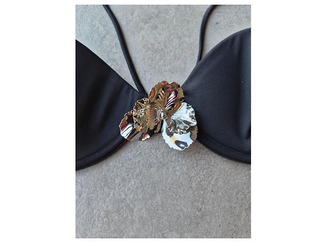 David Koma Conjunto de Bikini Negro con Flor - vista 8