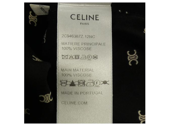 Céline Camicia a maniche corte CELINE con stampa Micro Triomphe Nero - vista 3