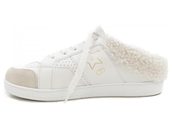 Sneaker Christian Dior KCK369VES in pelle di vitello e shearling di agnello Bianco - vista 2