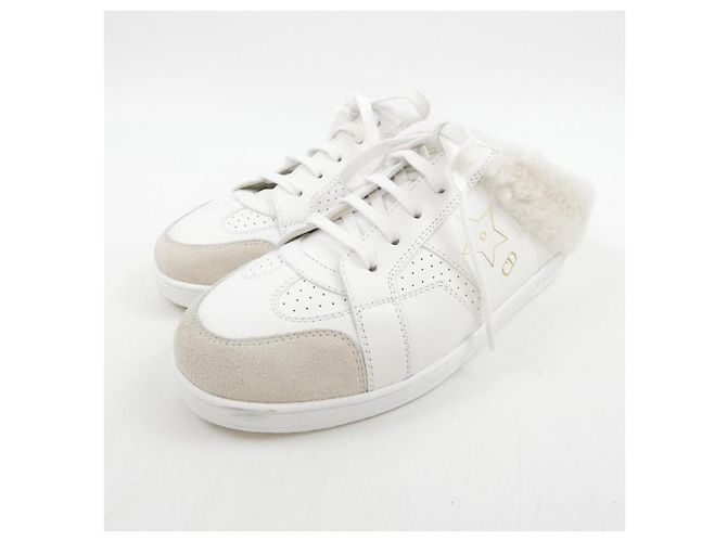 Sneaker Christian Dior KCK369VES in pelle di vitello e shearling di agnello Bianco - vista 3