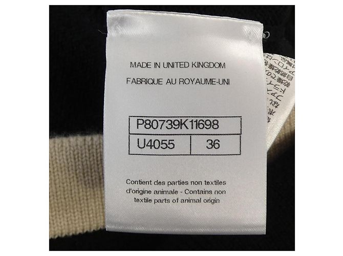 Timeless Gonna Chanel 100 per cento cashmere Nero Beige - vista 4