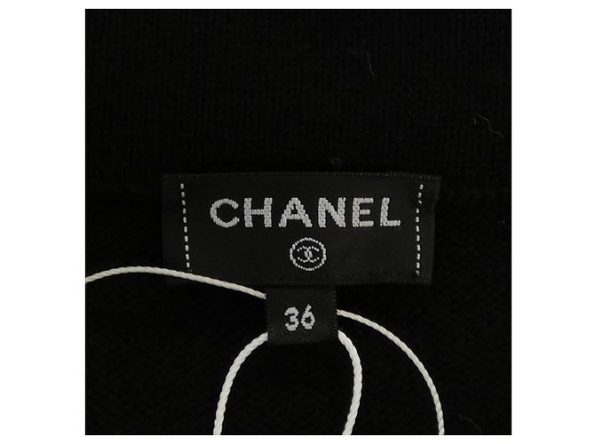 Timeless Gonna Chanel 100 per cento cashmere Nero Beige - vista 5