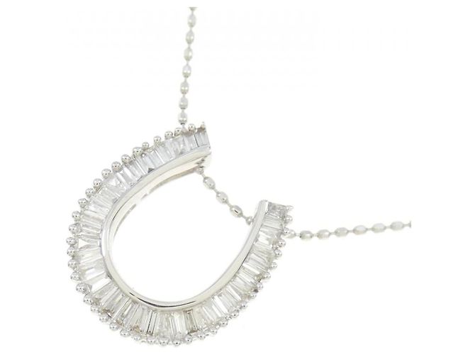 Autre Marque Collana a ferro di cavallo in diamanti e oro bianco Au750 - vista 3