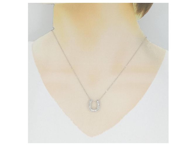 Autre Marque Collana a ferro di cavallo in diamanti e oro bianco Au750 - vista 6