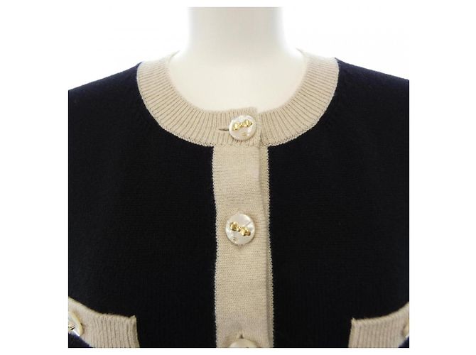 Timeless Tejidos de cachemira Chanel Negro Beige - vista 6