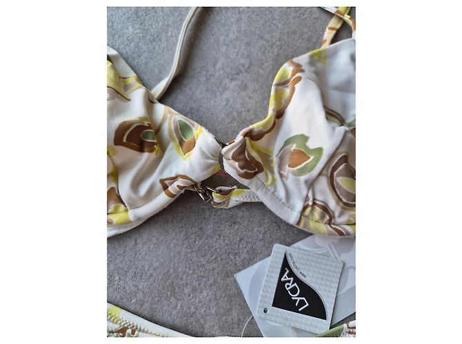 Autre Marque Conte of Florence Conjunto de Bikini Floral Blanco y Amarillo Castaño Verde - vista 3