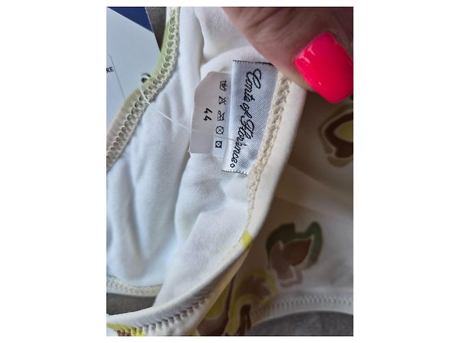 Autre Marque Conte of Florence Conjunto de Bikini Floral Blanco y Amarillo Castaño Verde - vista 6