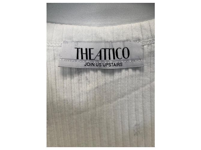 The Attico Top de Tirantes de Canalé con Logo - Blanco - vista 2