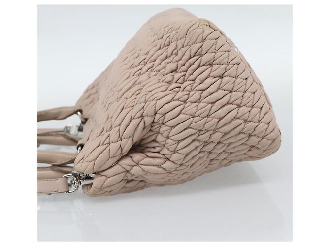 Borsa Tote Miu Miu in pelle trapuntata con cristalli Medium Rosa - vista 3