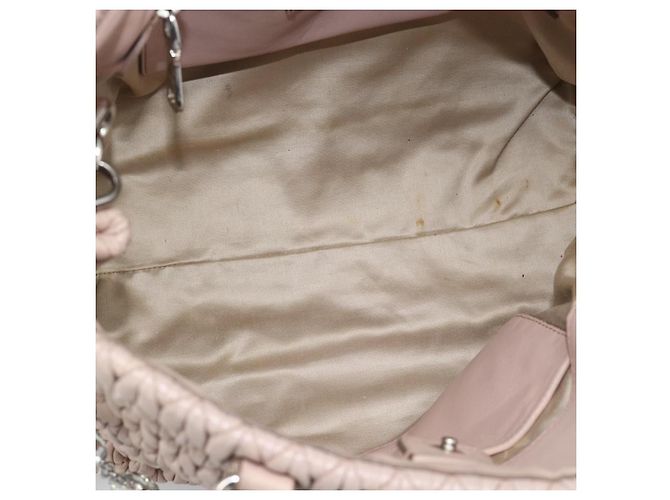 Borsa Tote Miu Miu in pelle trapuntata con cristalli Medium Rosa - vista 5