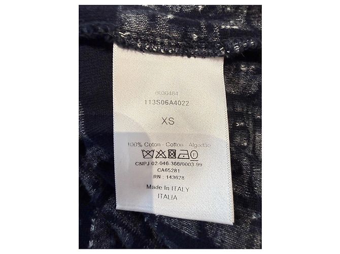 Christian Dior Felpa a Maniche Corte Monogramma Bianco Blu scuro - vista 6