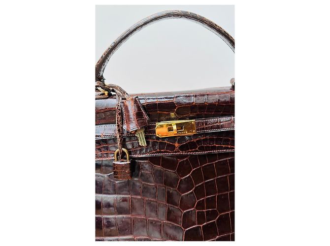 Hermès Kelly Sellier 35 in coccodrillo marrone Marrone scuro - vista 10