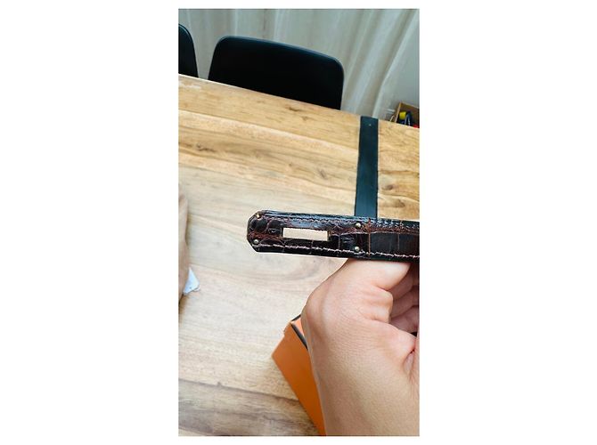 Hermès Kelly Sellier 35 in coccodrillo marrone Marrone scuro - vista 12
