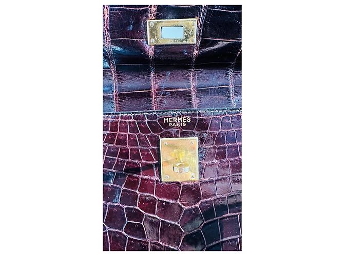 Hermès Kelly Sellier 35 in coccodrillo marrone Marrone scuro - vista 19