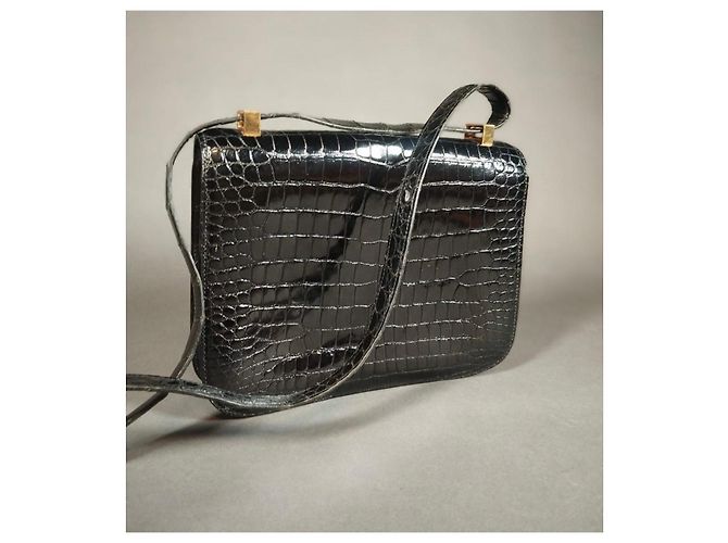Hermès Constance in pelle di alligatore nero - vista 2