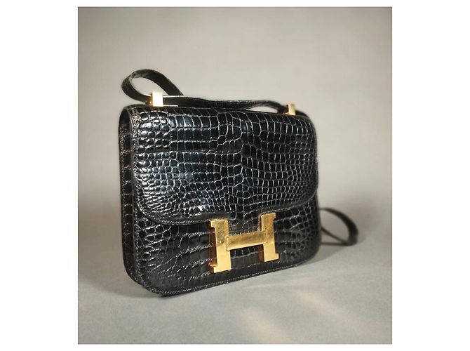 Hermès Constance in pelle di alligatore nero - vista 3