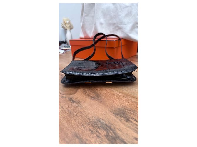 Hermès Constance in pelle di alligatore nero - vista 7