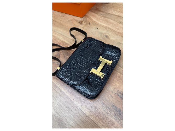 Hermès Constance in pelle di alligatore nero - vista 8