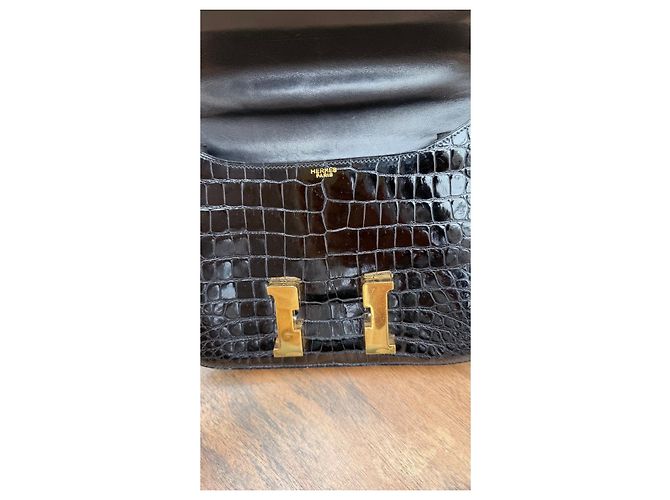 Hermès Constance in pelle di alligatore nero - vista 9