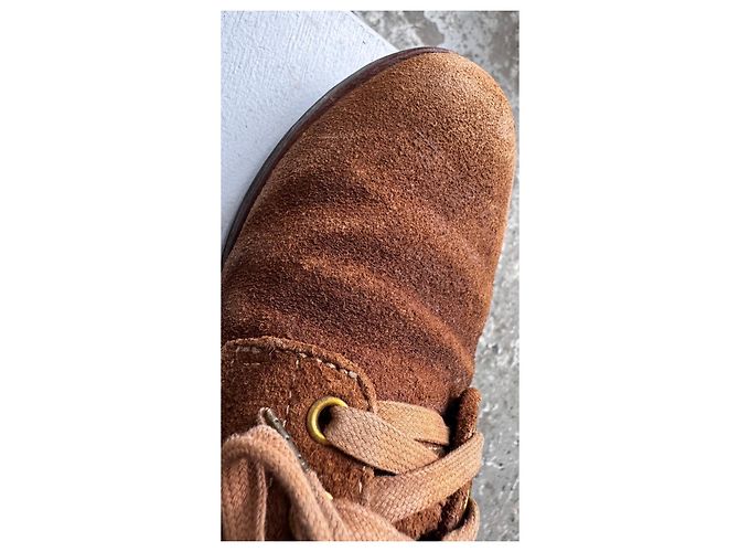 US9.5 . visvim . brigadier boots mid-folk . scamosciato vegetale . goodyear . dainite . 0117402002002 Marrone - vista 14