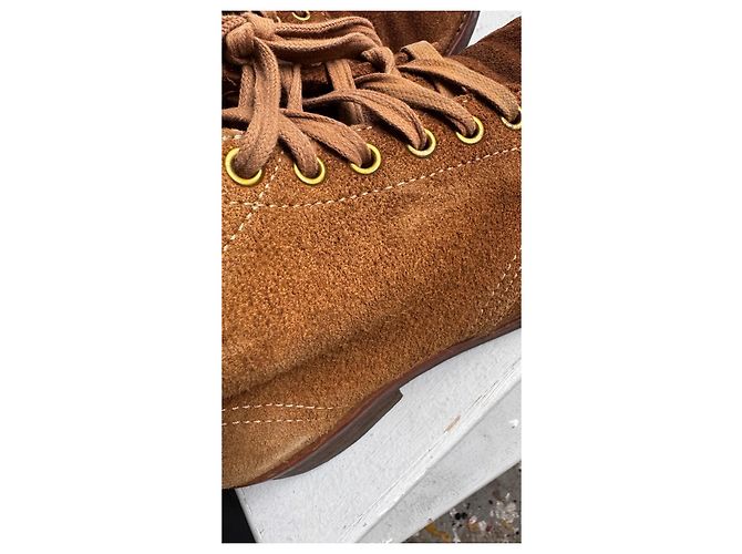 US9.5 . visvim . brigadier boots mid-folk . scamosciato vegetale . goodyear . dainite . 0117402002002 Marrone - vista 15