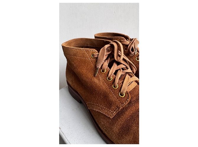US9.5 . visvim . brigadier boots mid-folk . scamosciato vegetale . goodyear . dainite . 0117402002002 Marrone - vista 4