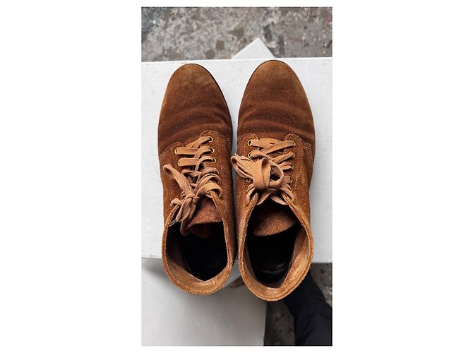 US9.5 . visvim . brigadier boots mid-folk . scamosciato vegetale . goodyear . dainite . 0117402002002 Marrone - vista 9
