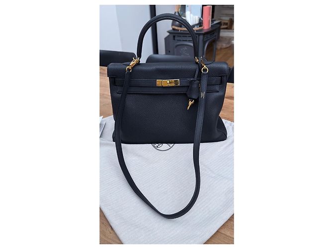 Hermès Kelly 35 in pelle Togo nera Nero - vista 5