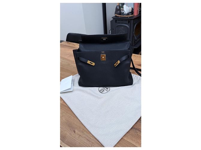 Hermès Kelly 35 in pelle Togo nera Nero - vista 9