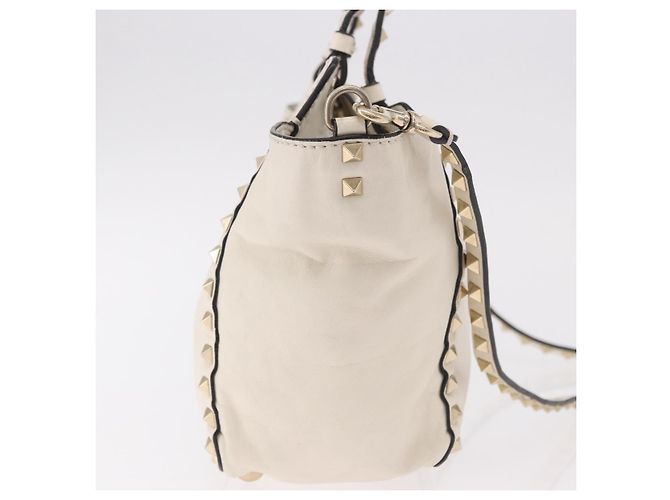 Tote Valentino Garavani Rockstud in pelle morbida Large Bianco - vista 4